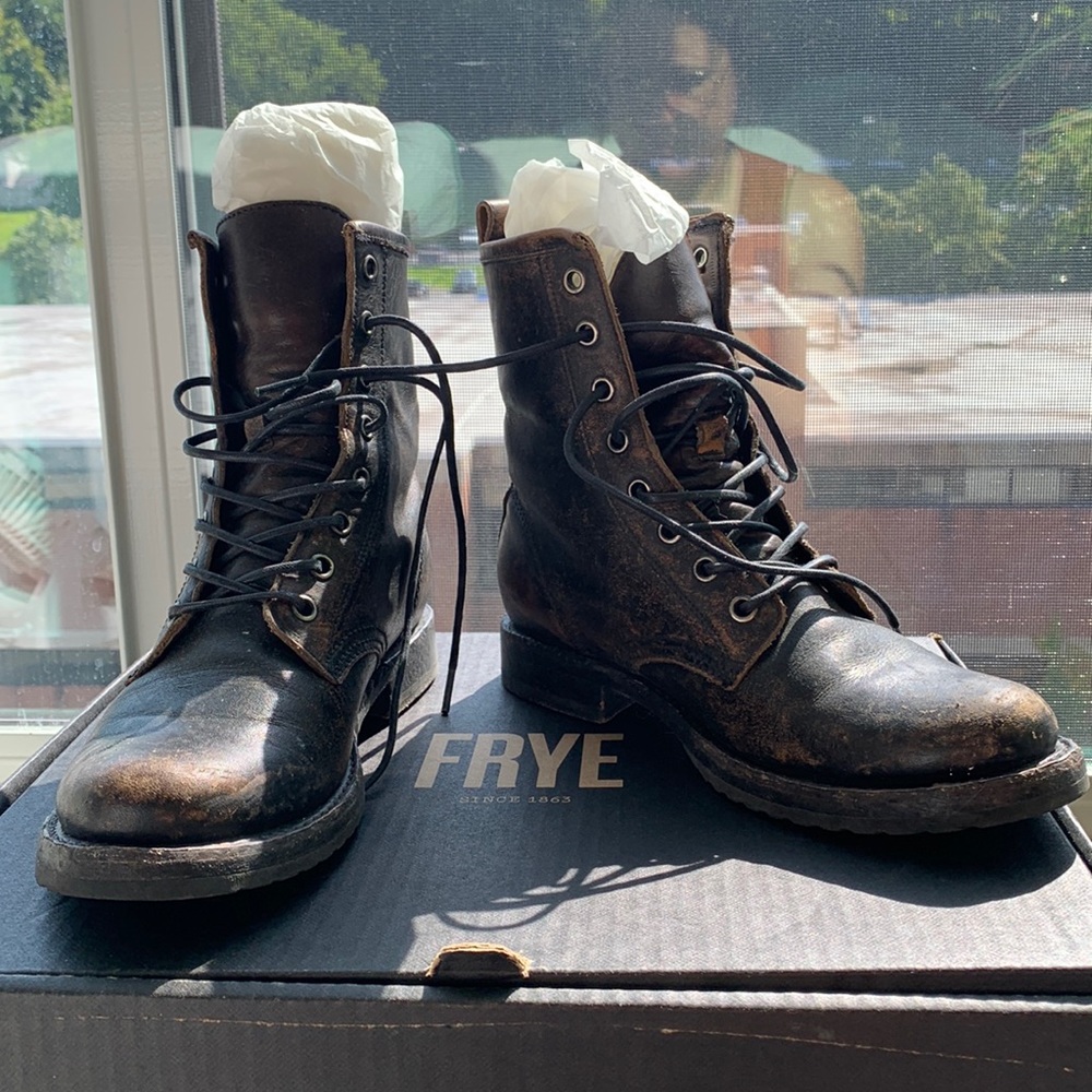 Frye Veronica Combat Boot Black Size 7